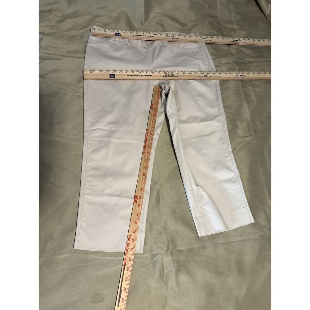 White House Black Market Women’s Tailored Pants Beige Size 14 Slim Ankle Pockets - Picture 10 of 14